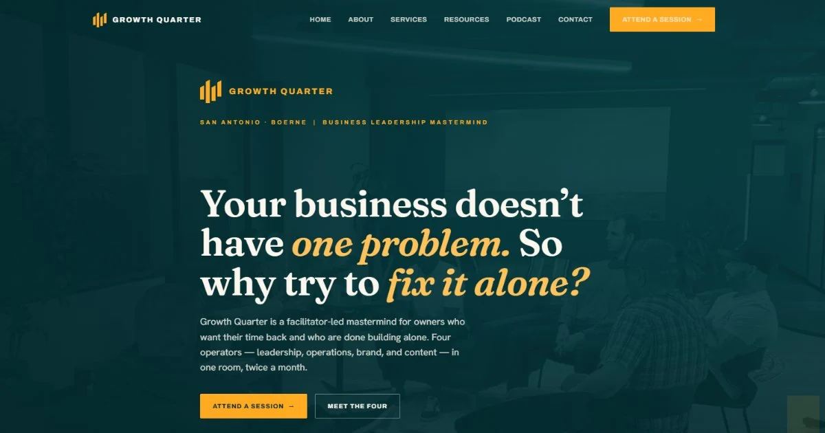 Growth Quarter Mastermind website